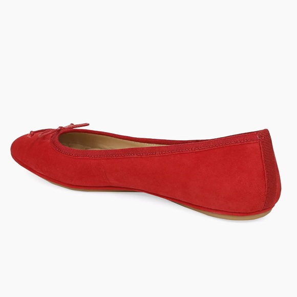NEW Veronica Beard Beatrix Suede Ballet Flat in Fire Red - Picture 2 of 9